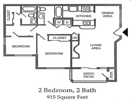2 Bedroom 2 Bath B306 floor plan